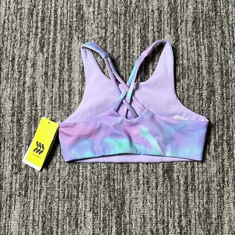 All In Motion Blue Crop Top and Tie-Dye Sports Bra Set Size S (6/7)